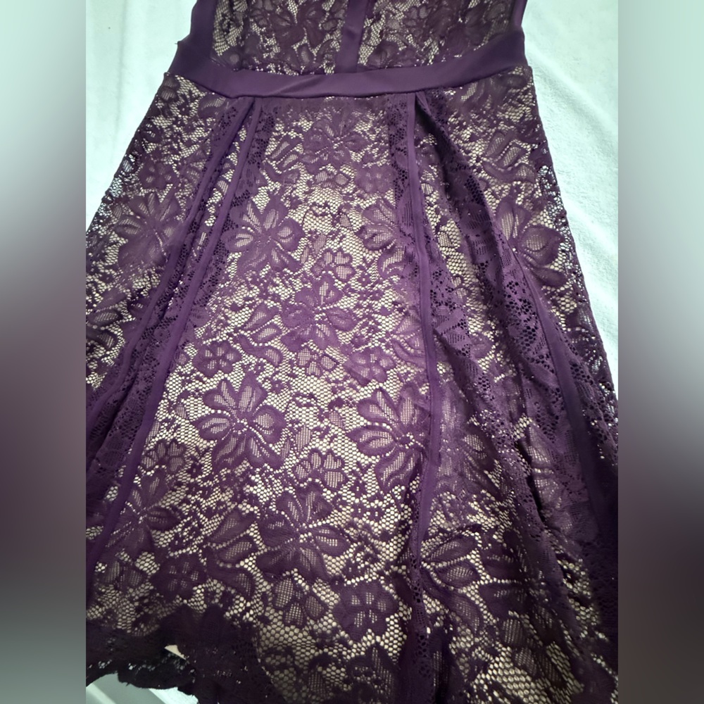 Lily Bleu Deep Purple Lace Dress